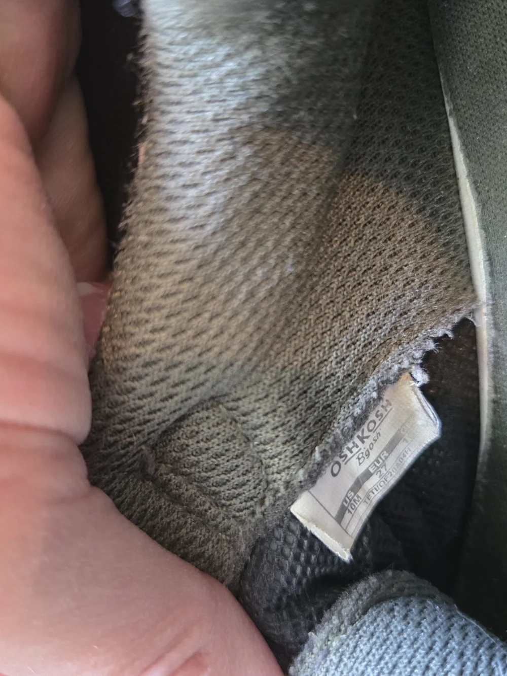 OshKosh B'gosh Olive and Gray Hook-and-Loop Sneakers - Toddler 10